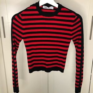 Striped Knitted Top (red/black)